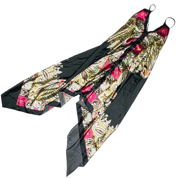 Cocoa blue Silky long sleeveless beach kimono asymmetrical handkerchief dress m - Picture 1 of 9